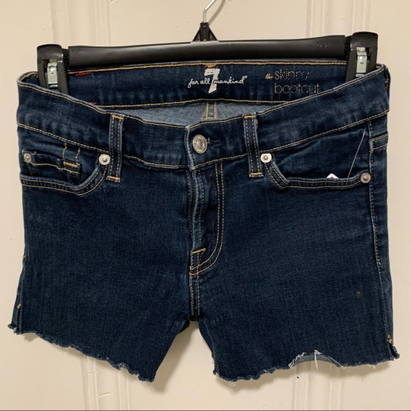 7 For All Mankind The Skinny Bootcut Denim Jean Shorts size 26 NWOT - Picture 1 of 5